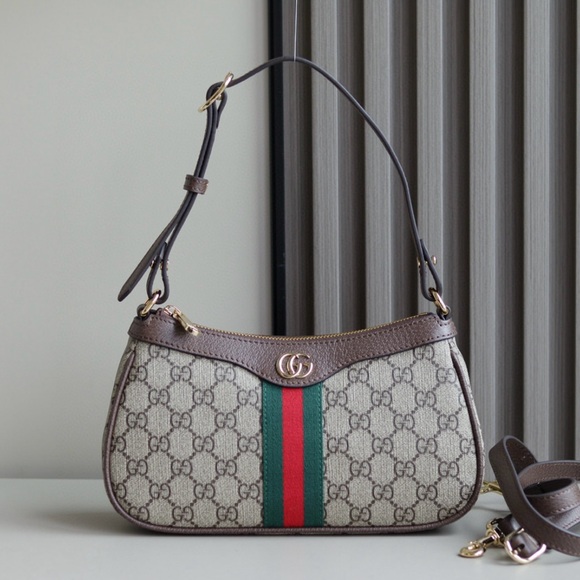 Gucci Handbags - Gucci Beige and Brown Shoulder Bag